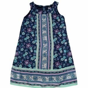 Wonder Nation Dress Girls Size 6 / 6X Scoop Neck Sleeveless Floral Paisley Print
